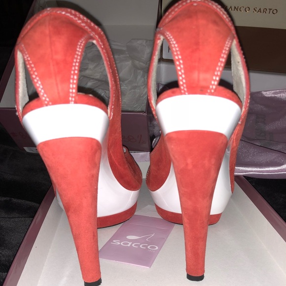 Jessica Rabbit Red suede pumps size 6.5 by Sacco - Picture 4 of 6